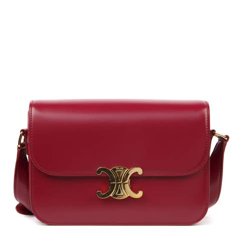 mini red celine bag|Celine triomphe shoulder bag.